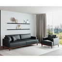 Ver mais imagens de Sofá 3 Lugares Living Fixo Doha 2,50m em Couro:preto