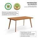 Ver imagem 3 de Mesa Sala de Jantar em Madeira Maciça Millena 160x80 com Pés de Madeira - Castanho