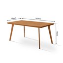 Ver imagem 4 de Mesa Sala de Jantar em Madeira Maciça Millena 160x80 com Pés de Madeira - Castanho