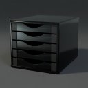 Ver imagem 4 de Caixa Arquivo Gaveteiro Organizador Escritório Madeira Mdf 5 Gavetas Documentos A5 A4 - Preto Black