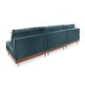 Sofá 4 Lugares Luxo Modulado Linho Azul 2,80m Chaise Lado Esquerdo - 3