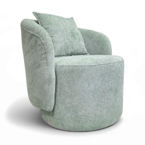 Poltrona Decorativa para Sala Quarto Aisha Orgânica - Élpis Móveis - Boucle Erva Doce