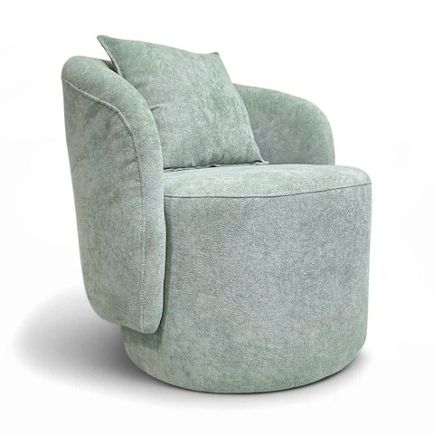 Poltrona Decorativa para Sala Quarto Aisha Orgânica - Élpis Móveis - Boucle Erva Doce