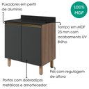 Ver imagem 4 de Balcão com Tampo 2 Portas MDF 60 cm Kali 1222022 Carvalho Toq Chumbo Nicioli