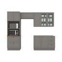 Ver imagem 2 de Cozinha Completa 4 Peças Americana 10 Portas 7 Gavetas MDF Cinza