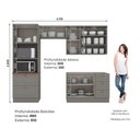 Ver imagem 7 de Cozinha Completa 4 Peças Americana 10 Portas 7 Gavetas MDF Cinza