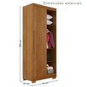 Ver imagem 3 de Guarda-Roupa Modulado Canto com Pé 1 Porta Fortaleza Marrom/Cinamomo