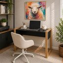Ver imagem 1 de Mesa de Escritório Moderna Jade Freijo sem Gavetas MDF 107,50cm Preto Loja Sheep