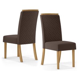 Conjunto 6 Cadeiras Ester Nature/Marrom Expesso - Móveis Henn - 2 Conjunto 6 Cadeiras Ester Nature/Marrom Expesso - Móveis Henn - 2