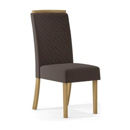 Conjunto 6 Cadeiras Ester Nature/Marrom Expesso - Móveis Henn - 3 Conjunto 6 Cadeiras Ester Nature/Marrom Expesso - Móveis Henn - 3