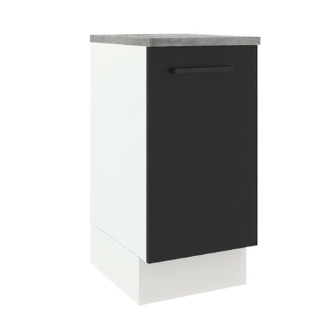 Balcão Madesa Agata 84 x 40cm com 1 Porta Branco e Preto