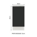 Ver imagem 2 de Balcão Madesa Agata 84 x 40cm com 1 Porta Branco e Preto