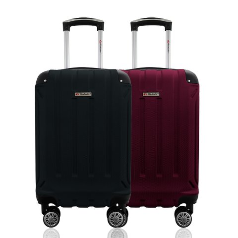 Kit Duas Malas de Bordo Pp Rígidas 360º - Gladiador A5mb Cor:preto e Cereja