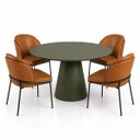 Ver imagem 3 de Mesa de Jantar Cone Redondo 120 cm Laca Verde Musgo