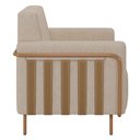 Ver imagem 5 de Poltrona Decorativa para Sala de Estar 79cm Pés Aço Delarma M22 Linho Cru - Mpozenato