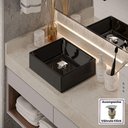 Ver imagem 2 de Kit Cuba Tulipa Sobrepor com Valvula Click Quadrada Preta