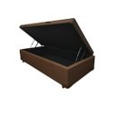 Ver imagem 1 de Cama Box Baú Solteirão Blindado Diversas Cores (88x188x42) - Linhão - Turim Marrom