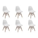 Ver imagem 1 de Kit 6 Cadeiras Charles Eames Eiffel Wood Base Madeira - Branca