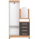 Ver mais imagens de Cômoda Roupeiro para Quarto 2 Portas 4 Gavetas com Espelho Alba A04 Freijó Titanium - Lyam Decor