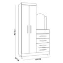 Ver imagem 5 de Cômoda Roupeiro para Quarto 2 Portas 4 Gavetas com Espelho Alba A04 Freijó Titanium - Lyam Decor