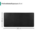 Ver imagem 3 de Cabeceira Painel Suspenso Casal 160 cm Luna Retangular Corino Preto Artte