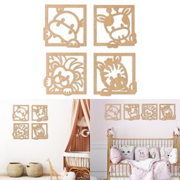Apliques Decorativos Quadrinhos Quarto Infantil Safari Baby - 1