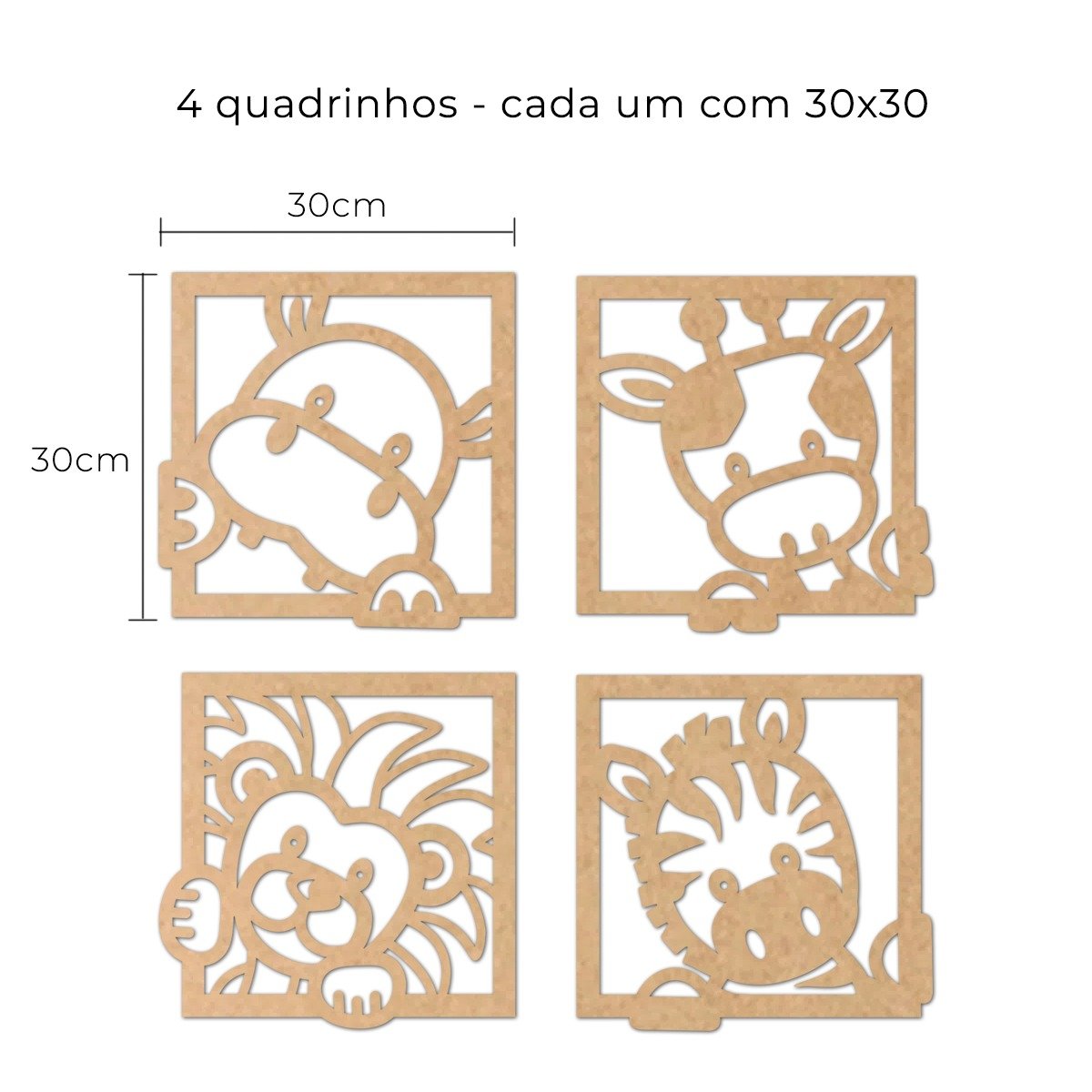 Apliques Decorativos Quadrinhos Quarto Infantil Safari Baby - 6