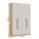 Ver imagem 4 de Guarda-roupa Solteiro Infinity 4 Portas 3 Gavetas Savana/branco - Genialflex