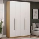 Ver imagem 1 de Guarda-roupa Solteiro Infinity 4 Portas 3 Gavetas Savana/branco - Genialflex