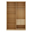 Ver imagem 3 de Guarda-roupa Solteiro Infinity 4 Portas 3 Gavetas Savana/branco - Genialflex