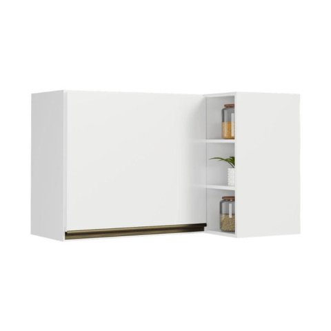 Armário de Cozinha Aéreo Canto com 1 Porta e Nichos 90cm Florença Multimóveis MP2430 Branco