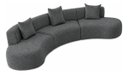Ver imagem 2 de Sofá Modular Curvo 360cm Orgânico Virginia Bouclé Cinza-Escuro