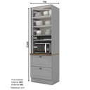 Ver imagem 3 de Paneleiro Torre Quente de Cozinha 1 Forno Americana Henn Cinza com Nature