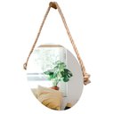 Ver imagem 1 de Espelho Decorativo Adnet Vintage Alça Sisal Natural 60 cm Redondo 60 cm