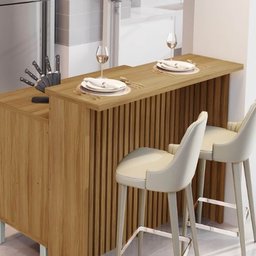 Painel Bancada de Ilha para Cozinha Freijó 120cm Nesher - 4