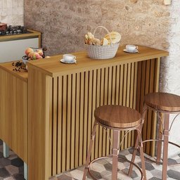 Painel Bancada de Ilha para Cozinha Freijó 120cm Nesher - 5