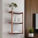 Ver imagem 1 de Nicho De Parede Industrial 3 Prateleiras Milão - Cobre E Branco