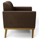 Ver imagem 7 de Poltrona Decorativa Base Madeira Castanho Maressa Suede Marrom - Ibiza