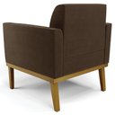 Ver imagem 5 de Poltrona Decorativa Base Madeira Castanho Maressa Suede Marrom - Ibiza