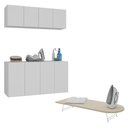 Ver imagem 1 de Kit Armário de Lavanderia Aéreo com Balcão e Tábua de Passar 4 Portas Multimóveis Mx5065 Branco