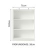 Estante para Livros Home Sala Madesa 6907 com 3 Nichos - Branco - 4
