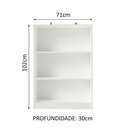 Ver imagem 4 de Estante para Livros Home Sala Madesa 6907 com 3 Nichos - Branco