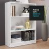 Estante para Livros Home Sala Madesa 6907 com 3 Nichos - Branco - 6