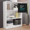Ver imagem 6 de Estante para Livros Home Sala Madesa 6907 com 3 Nichos - Branco