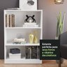 Estante para Livros Home Sala Madesa 6907 com 3 Nichos - Branco - 7