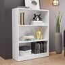 Estante para Livros Home Sala Madesa 6907 com 3 Nichos - Branco - 2