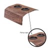 Bandeja Esteira para Braço de Sofá Mdf Ipê com Porta Copos - 4