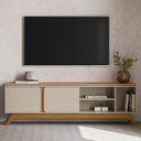 Ver imagem 2 de Rack para Sala de Estar Tv 70 Pol Pés Retrô Turkey L05 Nature Off White - Lyam Decor