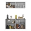 Ver imagem 4 de Kit Aparador Buffet com Armário Aéreo 4 Portas Cantinho do Café Multimóveis Mp1074 Branco