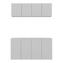 Ver imagem 5 de Kit Aparador Buffet com Armário Aéreo 4 Portas Cantinho do Café Multimóveis Mp1074 Branco